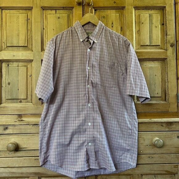 Duluth Trading Company Medium Red White Button‎ Front Shirt Short Sleeve - Picture 1 of 8